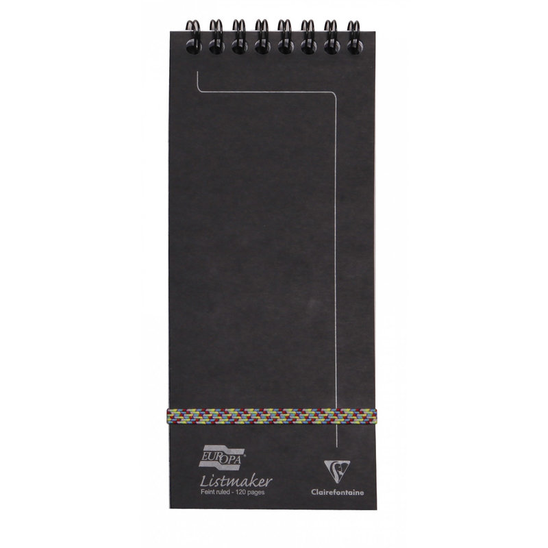 Clairefontaine Clairefontaine #482/1111Z Europa Listmaker Lined Black Notepad 3 x 7