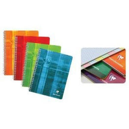 Clairefontaine Clairefontaine #8809 Multi-Subject Graph Wirebound 8 Tabs and 48 Sheets Notebook 4.25 x 6.75 (Assorted)