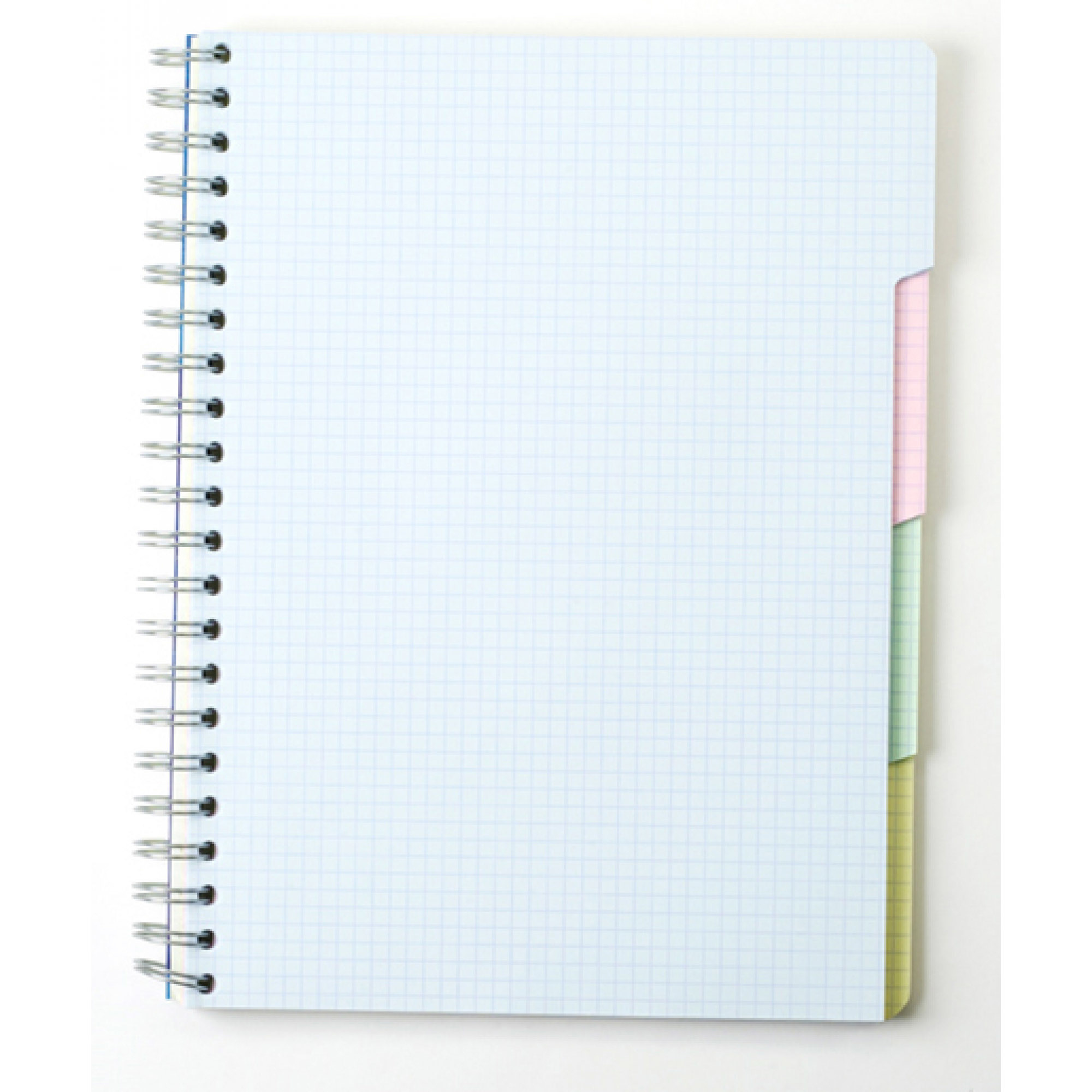 Sold Individually Graph w/12 tabs 60 sheets 6 3/4 x 8 3/4 Clairefontaine Wirebound Notebook Assorted Cover Color Chosen at Random 
