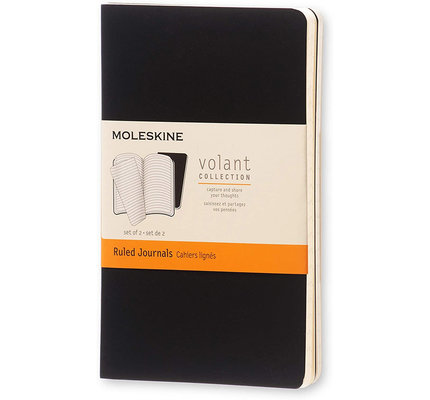 Moleskine Moleskine Volant Journals Pocket Softcover Journal Black Ruled (Set of 2)