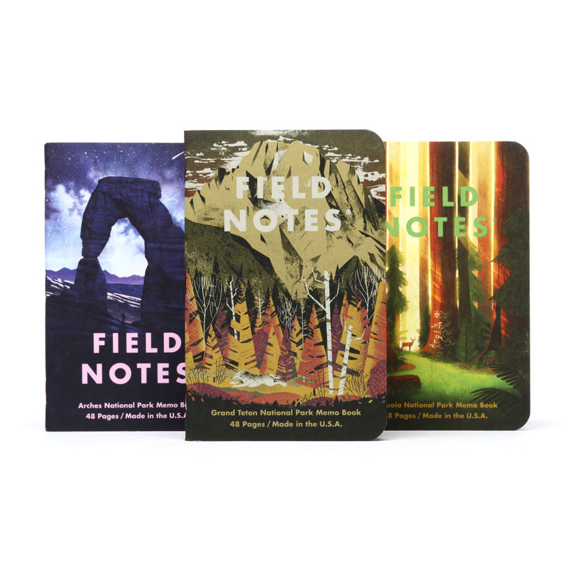 Field Notes Field Notes Notebook - National Parks Series D: Grand Teton, Arches, Sequoia (3-Pack)