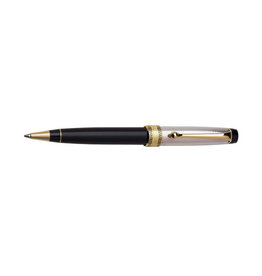 Aurora Aurora Optima Black with Solid Silver Cap and Gold Plated Trim Ballpoint