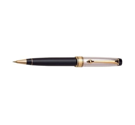 Aurora Aurora Optima Black with Solid Silver Cap and Gold Plated Trim Pencil