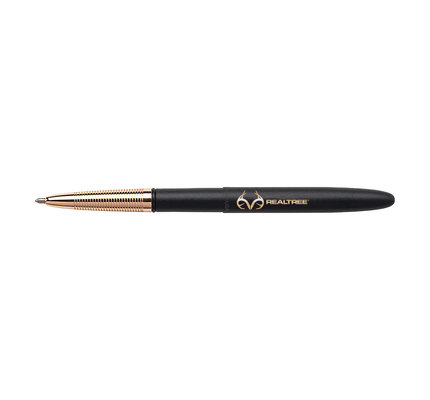 Fisher Fisher Matte Black Bullet Space Pen with Gold Finger Grip and RealTree Logo