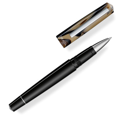 Tibaldi Infrangibile Taupe Grey with Stainless Steel Trim Rollerball