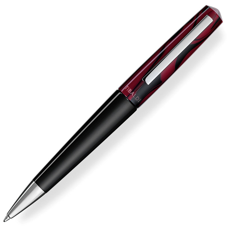 Tibaldi Infrangibile Mauve Red with Stainless Steel Trim Ballpoint