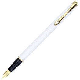 Diplomat Diplomat Traveller Fountain Pen - Snowwhite with Gold Trim
