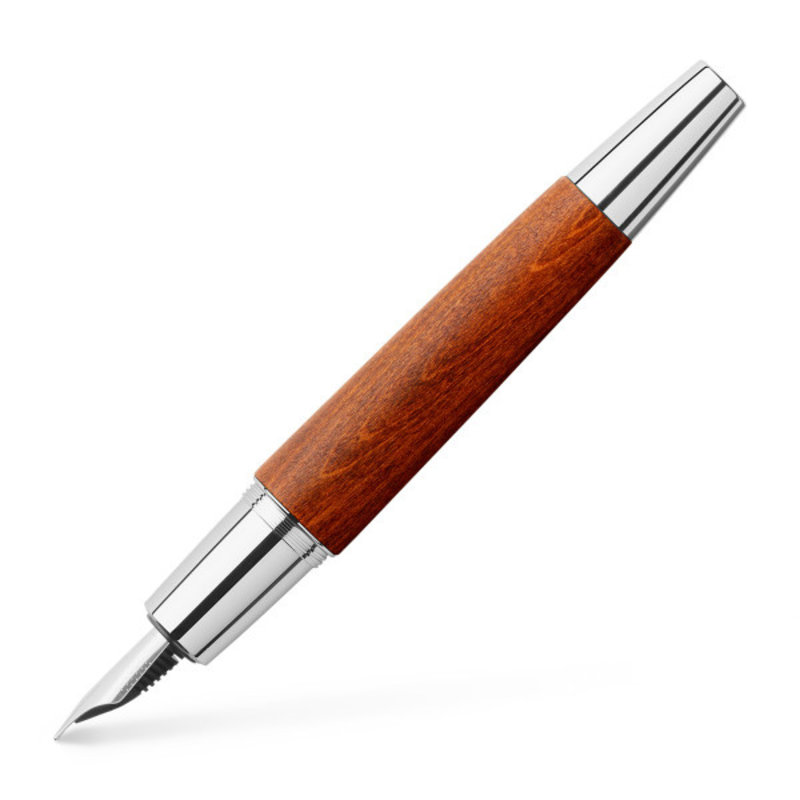 Faber-Castell Faber-Castell Design E-Motion Brown with Chrome Trim Fountain Pen