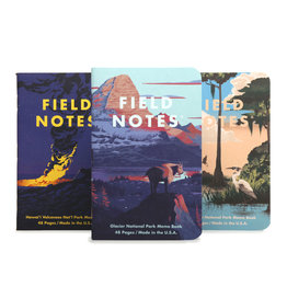 Field Notes Field Notes Notebook - National Parks Series F: Glacier, Hawaii Volcanoes, Everglades (3-Packs)