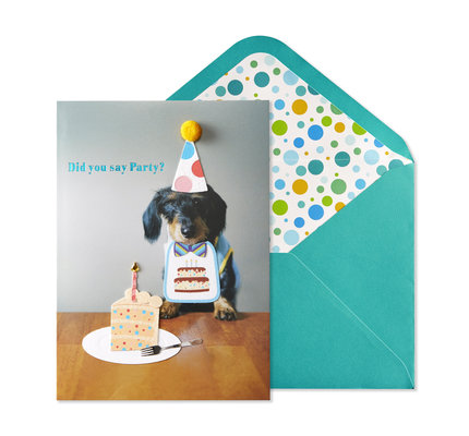 NIQUEA.D NIQUEA.D Pup with Cake Happy Birthday Card