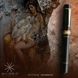 Maiora Maiora Mytho K Onero Mirror Black with Palladium Trim Fountain Pen - 14K Nib