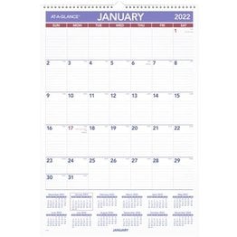 At-A-Glance PM3-28 2022 Monthly Wall Calendar Blue and Red ( 15" x 22")