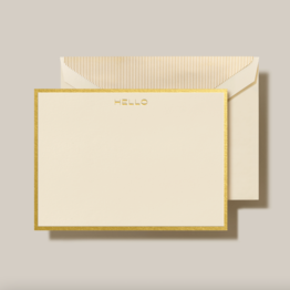 Crane Crane Ecru Foil Stamped Hello Card