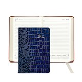 Graphic Image Graphic Image 2022 Embossed Crocodile Leather AJL Daily Journal - Sapphire