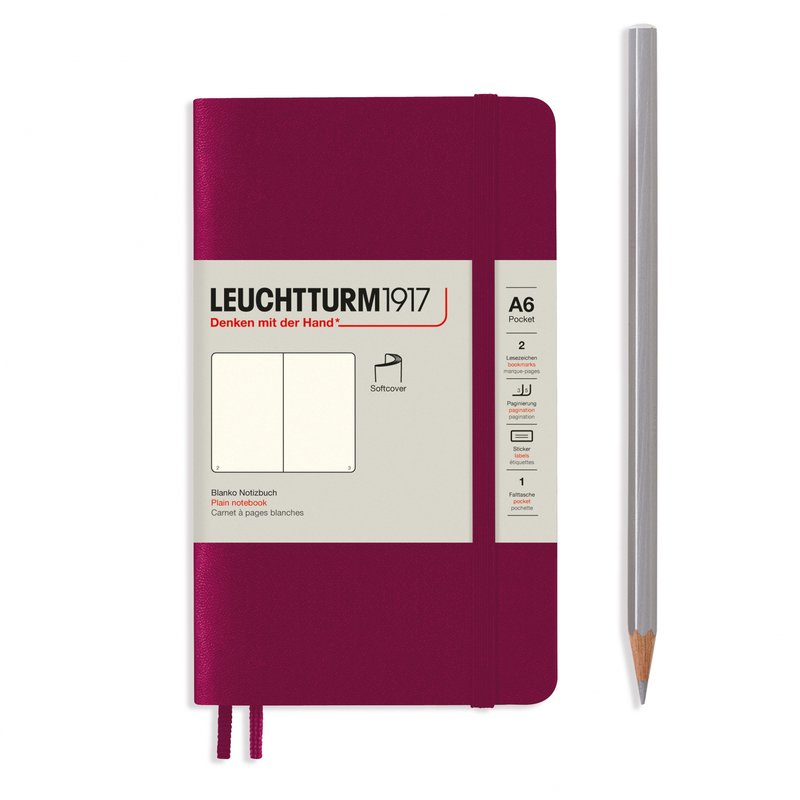 Leuchtturm1917 Leuchtturm1917 Pocket (A6) Softcover Notebook -  Port Red