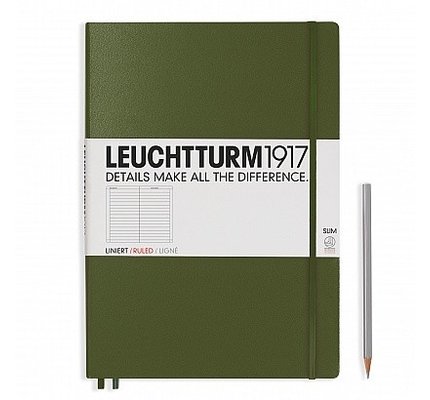 Leuchtturm1917 Leuchtturm1917 Master Slim (A4+) Hardcover Notebook - Army