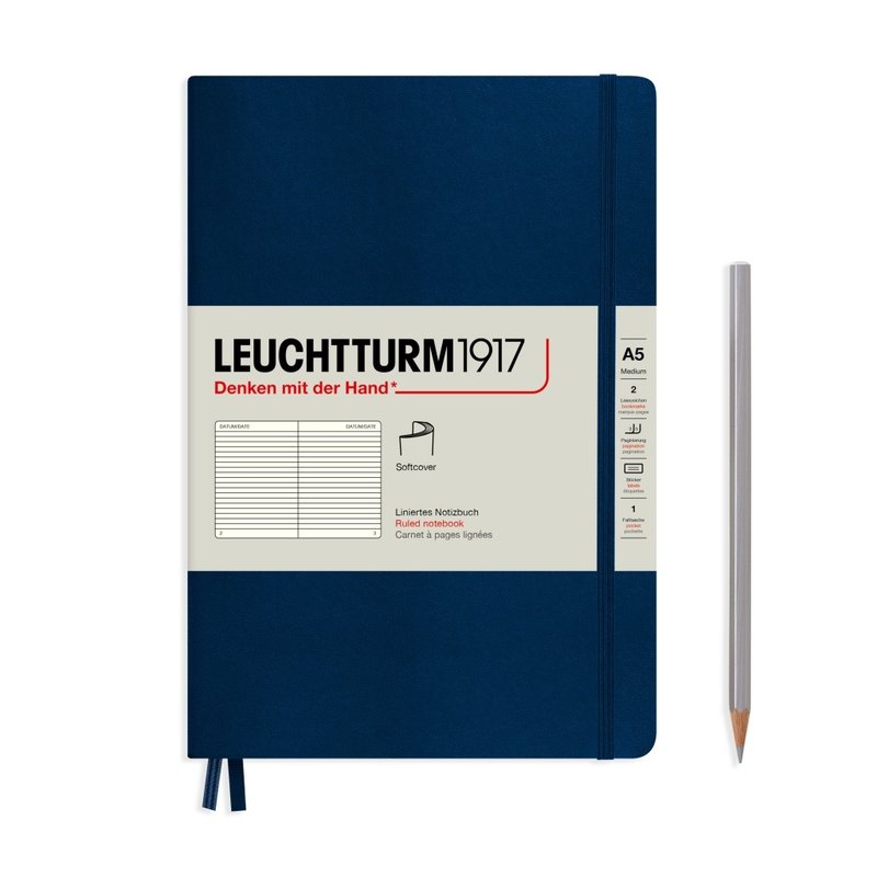 Leuchtturm1917 Leuchtturm1917 Medium (A5) Softcover Notebook - Navy