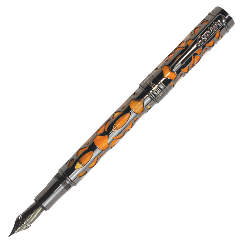 Conklin Conklin Endura Deco Crest Fountain Pen - Orange with Gunmetal