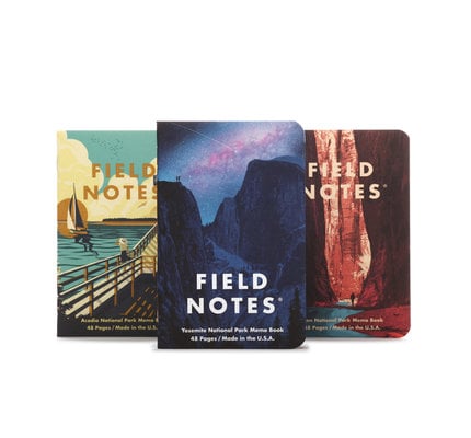Field Notes Field Notes Notebook - National Parks Series A: - Yosemite, Acadia, Zion (3-Pack)