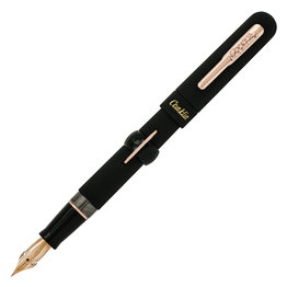 Conklin Conklin Limited Edition Mark Twain Crescent Collection Fountain Pen - Superblack with Rosegold Trim