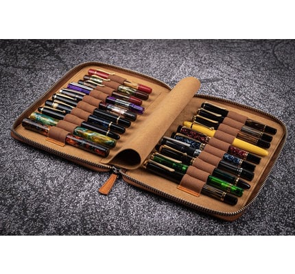 Galen Leather Galen Leather Zippered 20 Slots Pen Case -