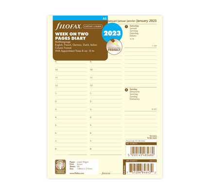 Filofax Filofax 2023 A5 Week on Two Pages Refill -