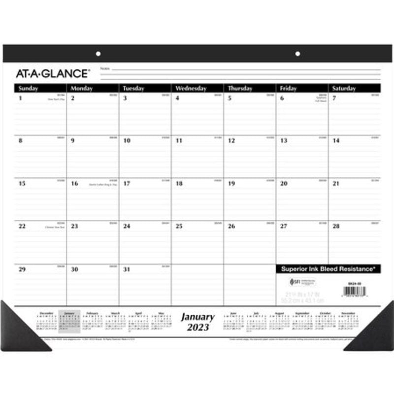 AT-A-GLANCE 2023 SK2400 Monthly Desk Pad Calendar (21 3/4" x 17)