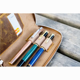 Galen Leather Galen Leather Zippered 3 Slots Pen Case -