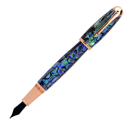 Monteverde Monteverde Limited Edition Super Mega Fountain Pen with 14K Gold Nib - Abalone with Rose Gold Trim