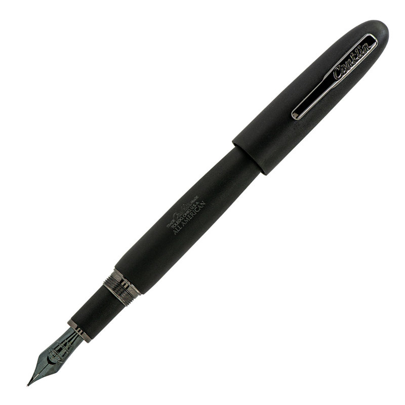 Conklin Conklin All American Black Matte Fountain Pen with Gunmetal Trim