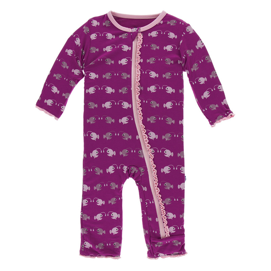 KicKee Pants Bamboo Muffin Ruffle Coverall with Zipper
