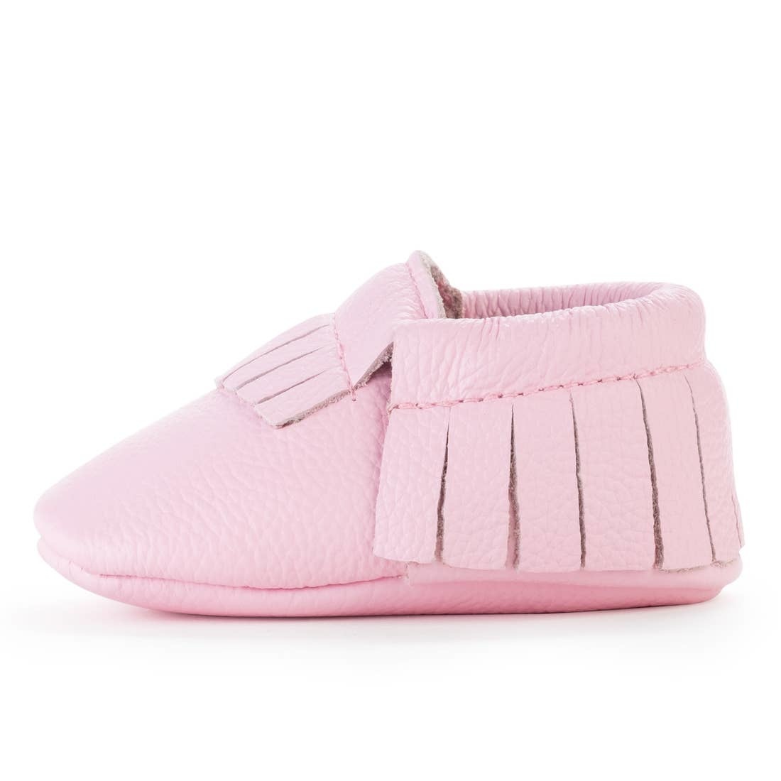 pink leather moccasins