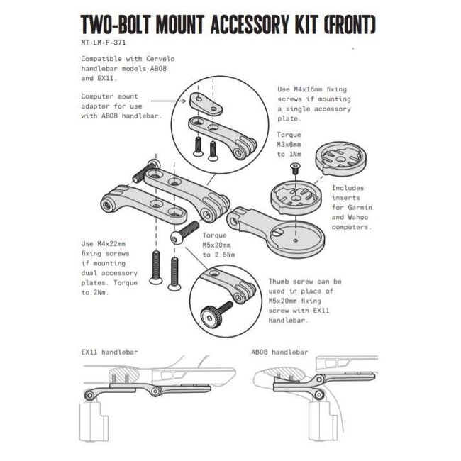 Cervelo S5 Computer Mount / Light Accessory Total Rush & Swim Bike Run