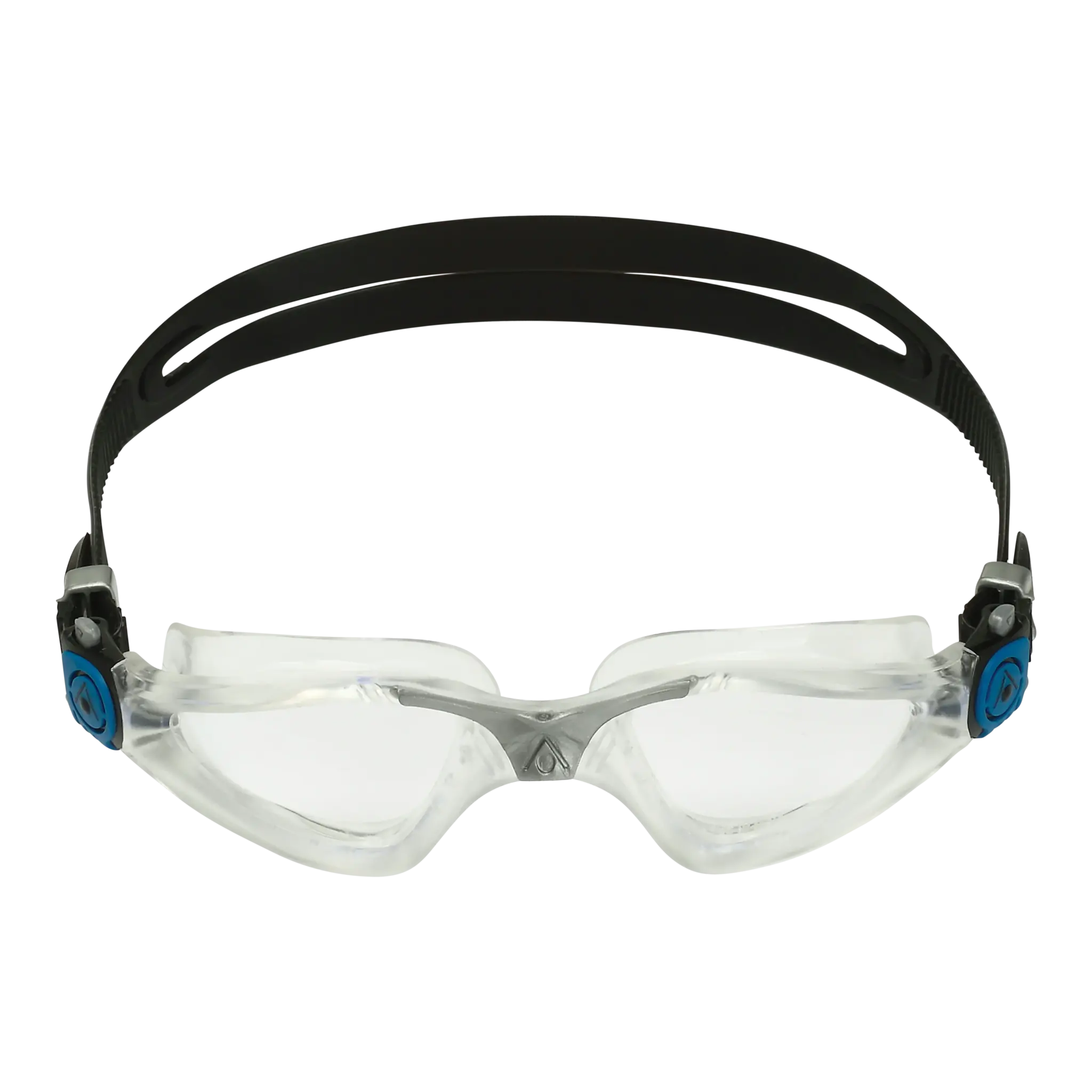 Aqua Sphere Kayenne Goggles Clear/Silver with Clear Lens Total Rush & Swim Bike Run
