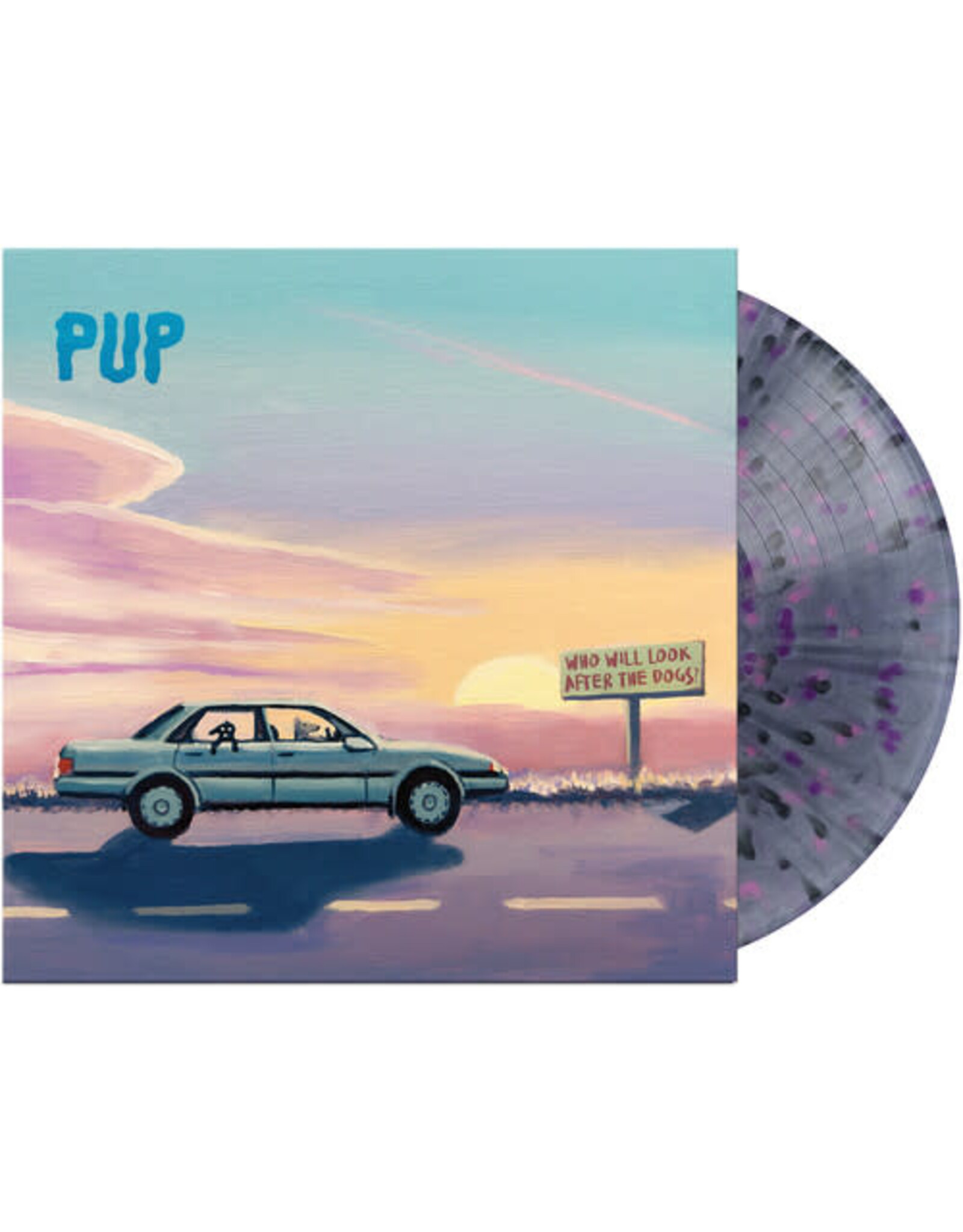 Pup / Who Will Look After The Dogs (black smoke with black, pink and purple splatter)