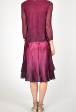 Komarov Red Plum Ombre Dress with Jacket