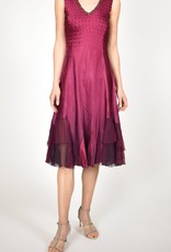 Komarov Red Plum Ombre Dress with Jacket