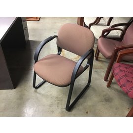 Brown padded metal frame side chair (10/09/20)
