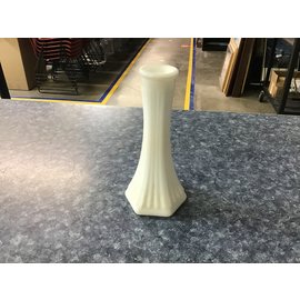 6” Small white long stem glass vase (5/18/21)