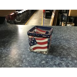3” American Flag glass candleholder (5/18/21)