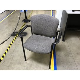 Gray pattern metal frame stacking chair (6/30/21)