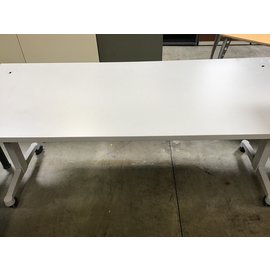 30x72x29” gray top w/ metal base work table on castors (8/25/21)