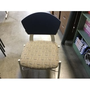 Blue/Beige cloth metal frame chair (10/29/21)