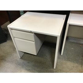 25x30x30” White metal left ped desk/work station (05/25/2022)