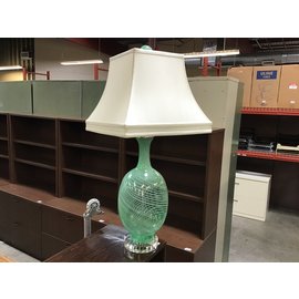 30” Green glass table lamp (05/25/2022)