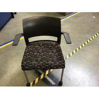 Multi colors striped side chair on castors (9/27/22)