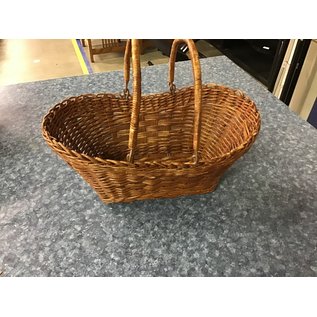14” Oval wood basket w/ handles (1/25/23)