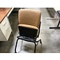 Brown pattern desk chair on castors w/ folding seat (5/4/23)