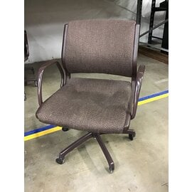 Brown Padded Metal Frame Office Chair on Castors (9/6/23)