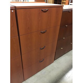 22x36x58” Oak Color Black Handle 4 Drawer Lateral File Cabinet (Alternate use as dress) 10/13/23